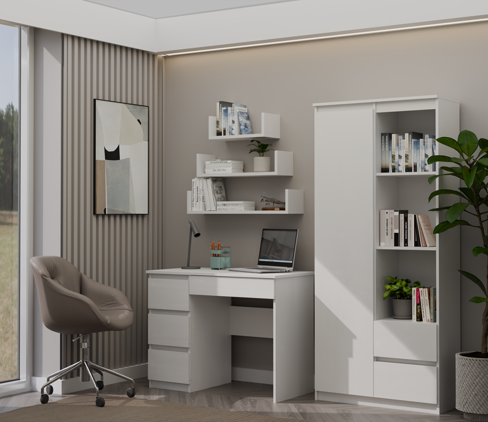 MIJASBIURKOBIELLEWO.2tif Mijas Left White Desk - 4 Drawers - Image 6