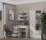 Mijas Left White Desk - 4 Drawers - Image 7