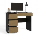 Mijas Left-Side Study Desk – Anthracite & Oak - Image 3