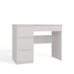 Mijas Left White Desk - 4 Drawers