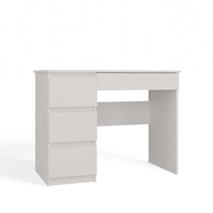 Mijas Left White Desk - 4 Drawers