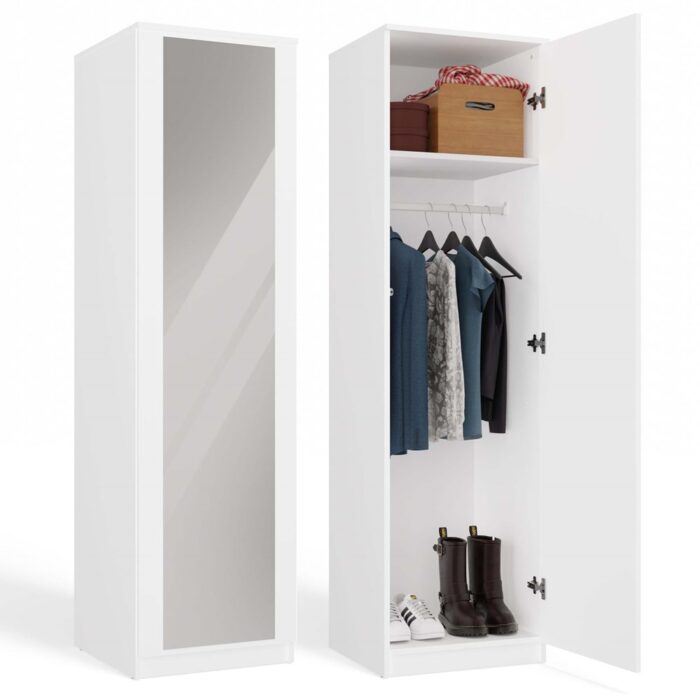Wardrobe Liora 50 Mirror White - Image 1