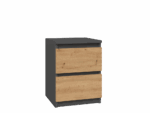Vero M2 Small Bedside Cabinet – Anthracite & Oak