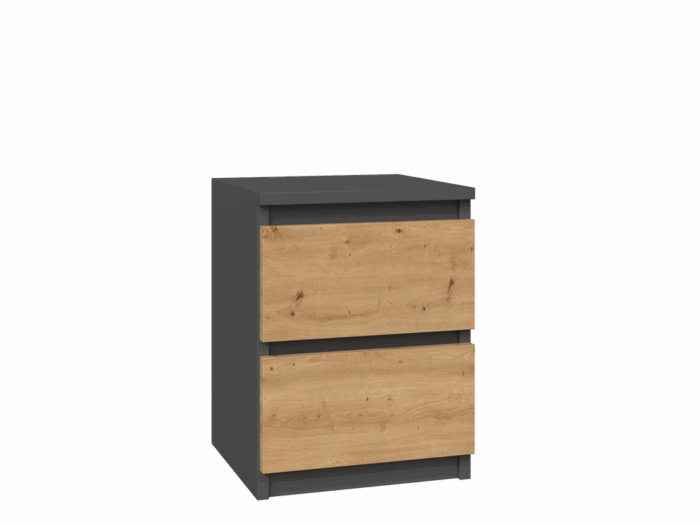 Vero M2 Small Bedside Cabinet – Anthracite & Oak - Image 1