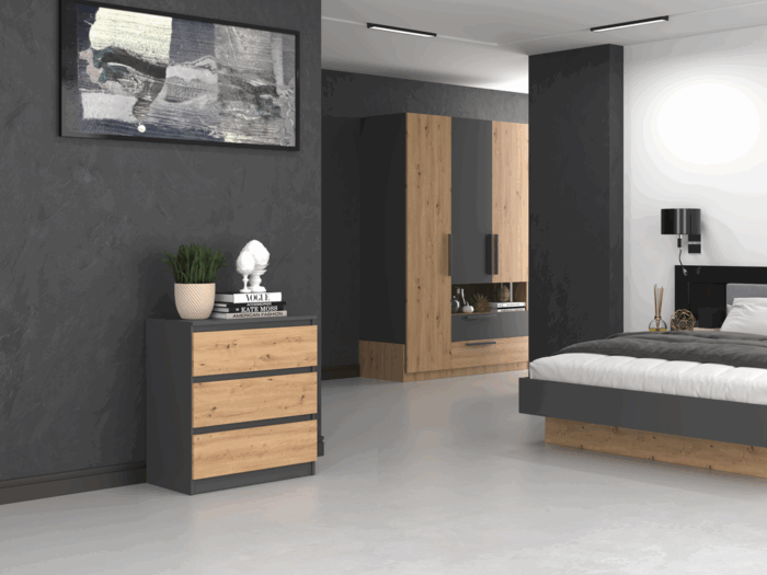 Malwa M3 Compact Cabinet – Anthracite & Oak - Image 2
