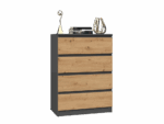 Malwa M4 Chest of Drawers - Anthracite & Artisan Oak - Image 2