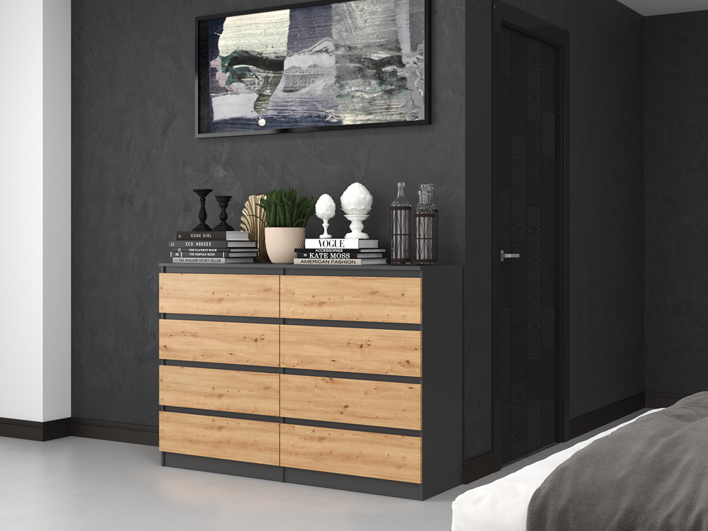 M_8_140_close2 Malwa M8 Dresser - Anthracite & Artisan Oak - Image 5