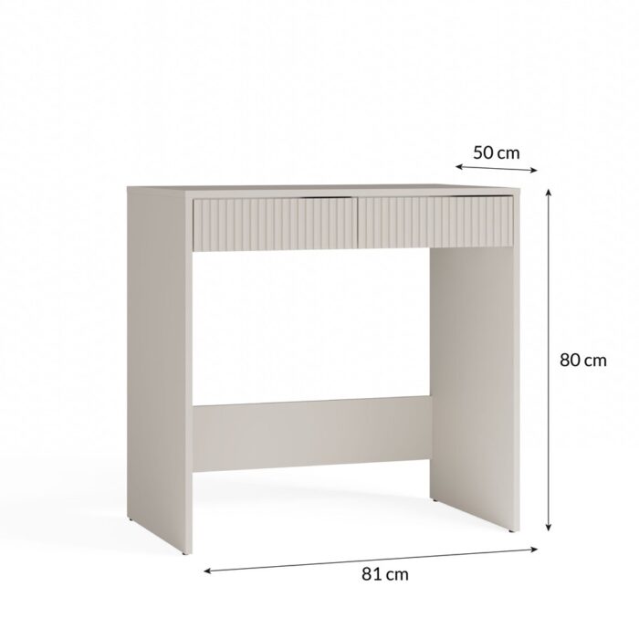 Marina Slim Desk with 2 Drawers – Beige - Image 8