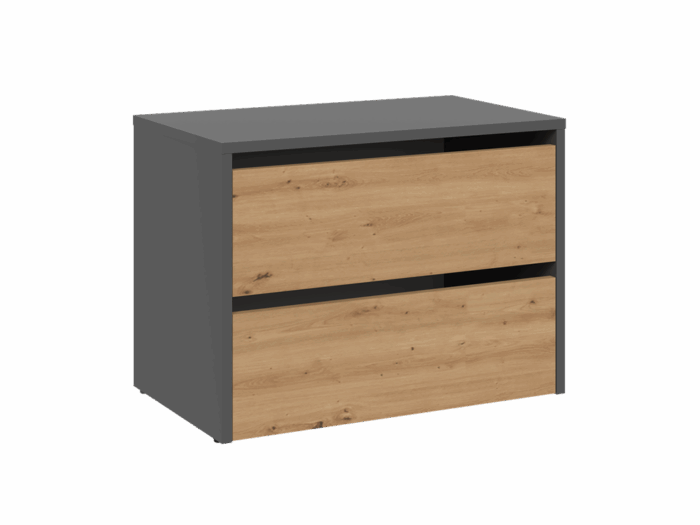 Axton Shoe Cabinet – Anthracite & Oak Effect - Image 1