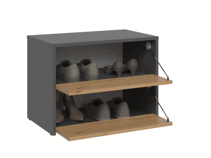 Axton Shoe Cabinet – Anthracite & Oak Effect - Image 2