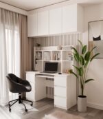 Kuba Workstation with Overhead Shelf – White - Image 2