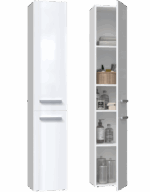 Nel II Tall Bathroom Cabinet in White Gloss - Image 4