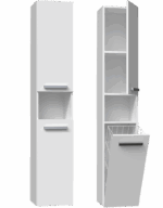 Nel III Tall Bathroom Cabinet in White Matt