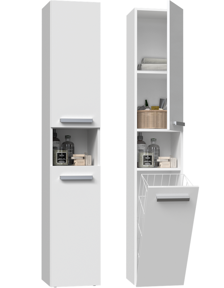 NEL-III-BIEL-MAT-KOSZ-CROP1 Nel III Tall Bathroom Cabinet in White Matt - Image 3