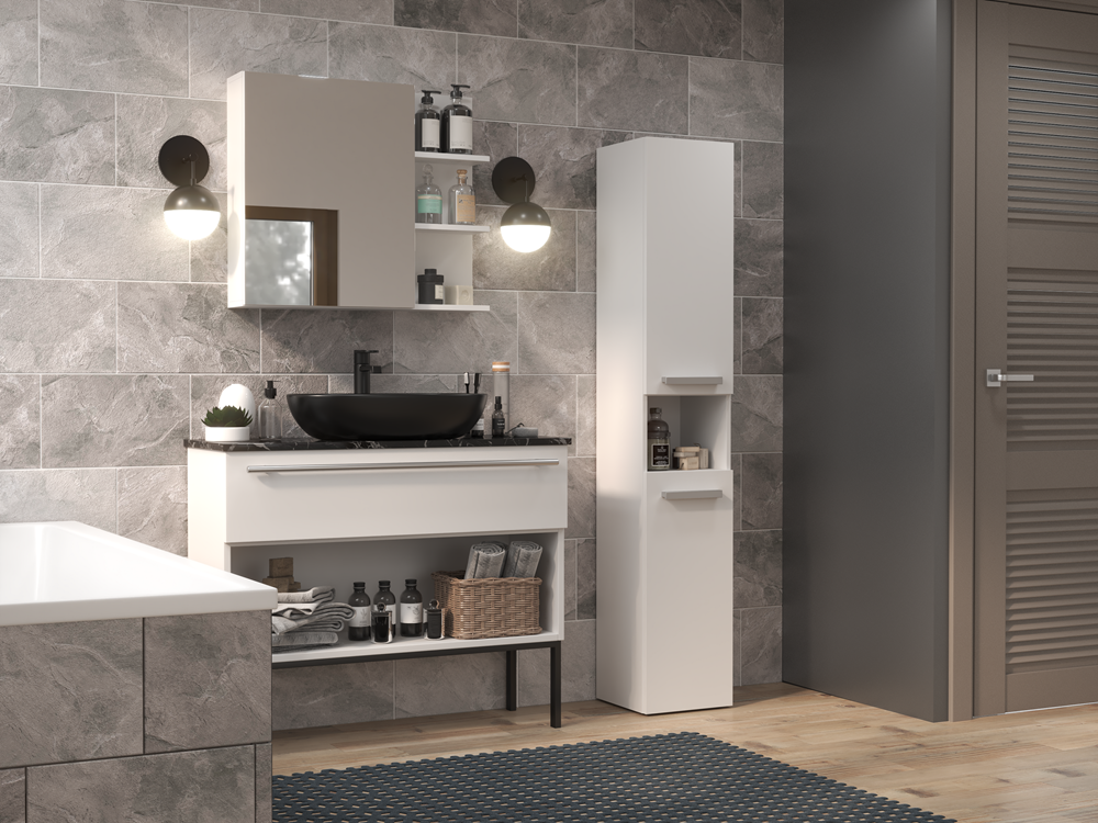 NEL-III-BIEL-MAT-KOSZ-CROP3 Nel III Tall Bathroom Cabinet in White Matt - Image 4