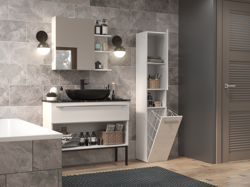 NEL-III-BIEL-MAT-KOSZ-CROP4 Nel III Tall Bathroom Cabinet in White Matt - Image 5