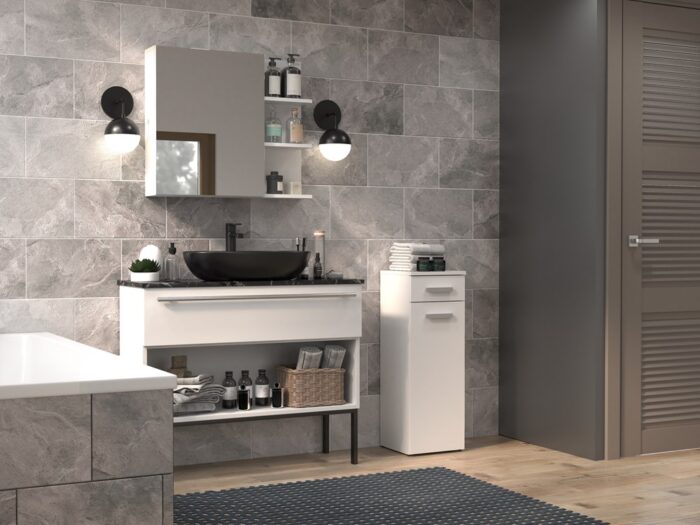 Pureline Tall White Cabinet - Image 4