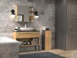 Ardent Tall Cabinet Anthracite & Oak - Image 3