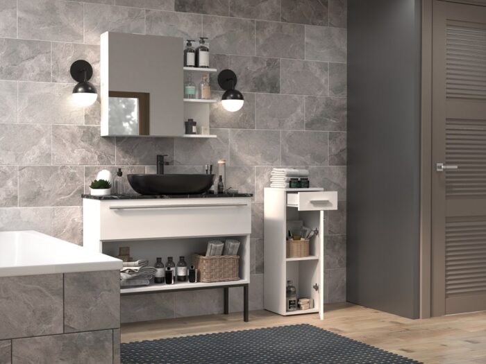 Pureline Tall White Cabinet - Image 5