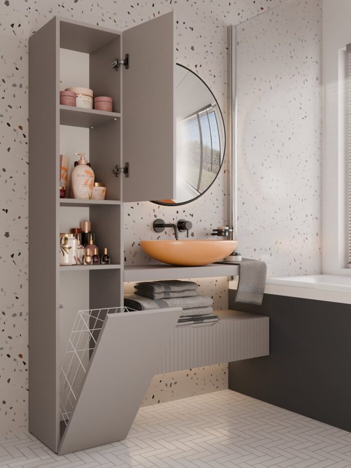 Claytone Tall Bathroom Cabinet - Image 3