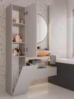 Nel IV Tall Bathroom Cabinet in Cashmere - Image 3