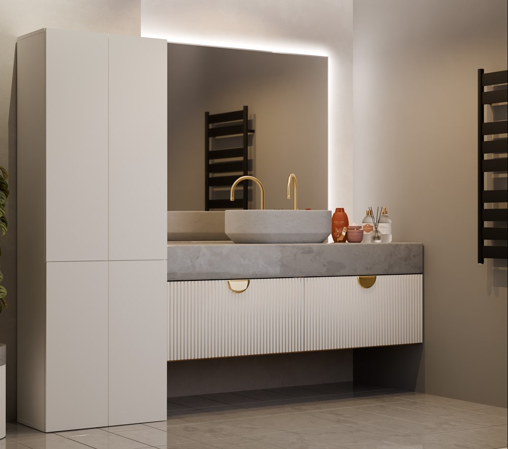 Nell_kaszmir_1k_DD-1 Nel 1K/DD Tall Bathroom Cabinet in Cashmere - Image 8