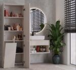 Nel 1K/DD Tall Bathroom Cabinet in Cashmere - Image 9