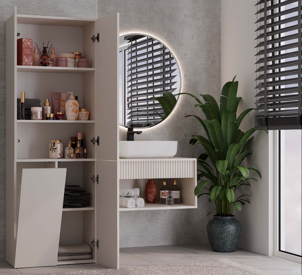 Nell_kaszmir_1k_DD_2-1 Nel 1K/DD Tall Bathroom Cabinet in Cashmere - Image 9