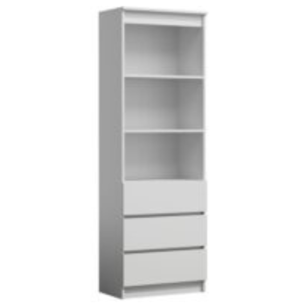 Olimp RS-60 Bookcase with Drawers in White Matt Olimp RS-60 Bookcase with Drawers in White Matt - Image 1