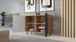 Kama Slim 2-Door Cabinet – Navy Blue & Oak - Image 9