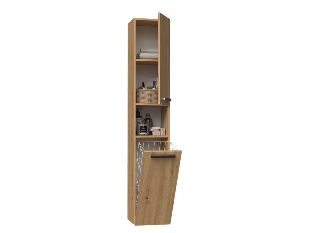 Open_3_d Nel III Tall Bathroom Cabinet in Artisan Oak - Image 5