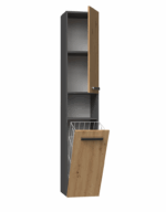 Nel III Tall Bathroom Cabinet in Anthracite / Artisan Oak - Image 8
