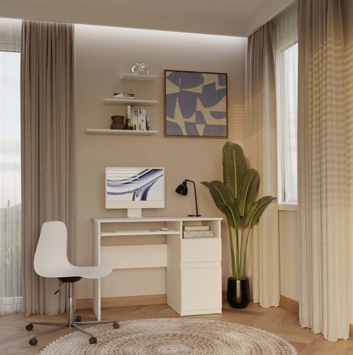 Porto Right-Side Desk – White Finish - Image 8