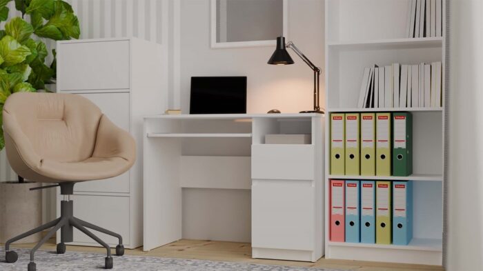 Porto Right-Side Desk – White Finish - Image 4