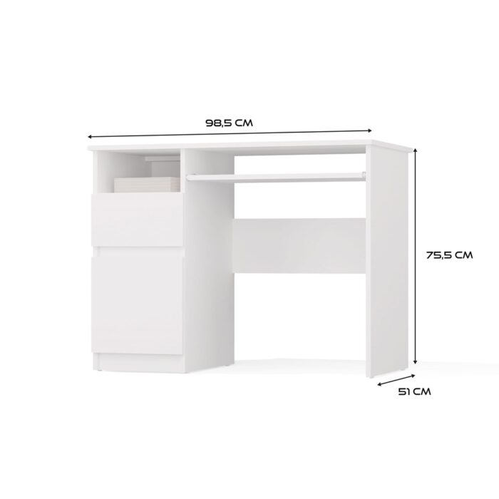 Porto Left-Side Desk – White Finish - Image 5