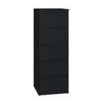 Malwa W5 Tallboy 5-Drawer Chest - Black