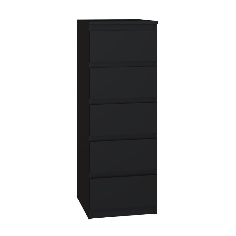 Projekt bez nazwy - 2025-11-08T150951.591 Malwa W5 Tallboy 5-Drawer Chest - Black - Image 1
