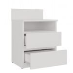 Malwa M1 Modern Bedside Table with 2 Drawers in White Matt - Image 2
