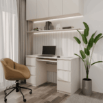 Kuba 6-Drawer Computer Desk in Cashmere Beige - Image 2