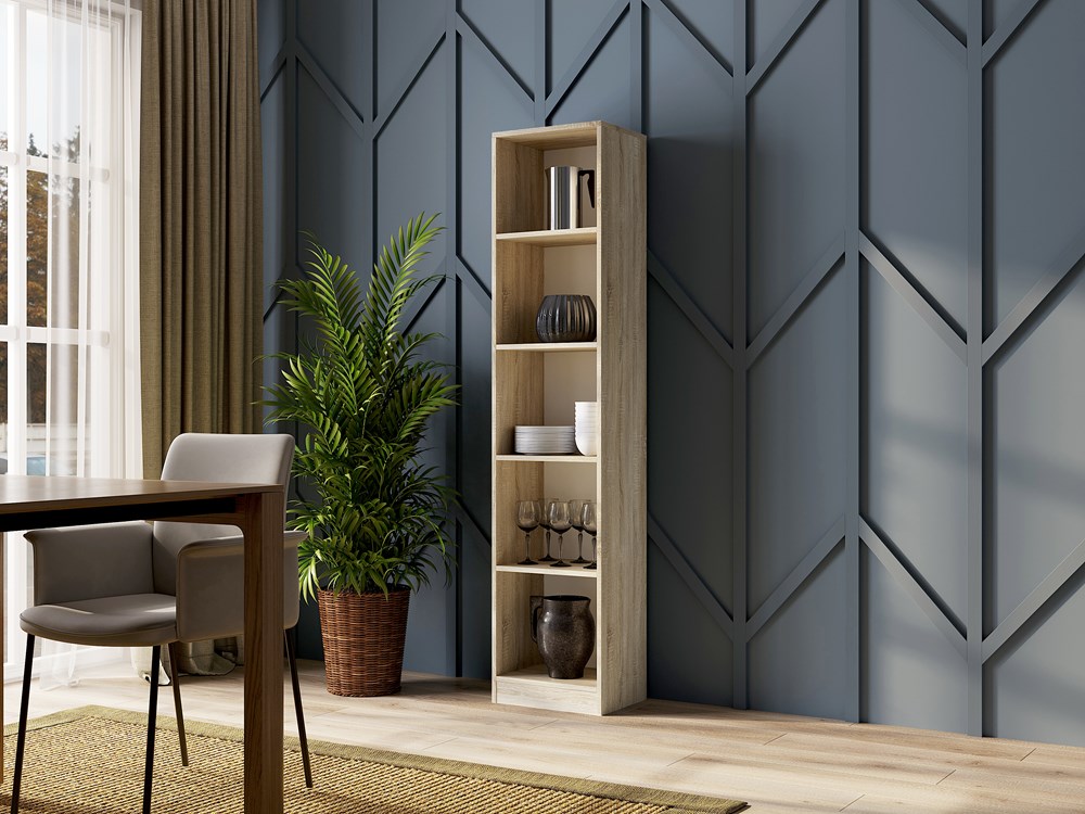 R40-REGAL_1_S Onyx R40 Classic Bookcase in Sonoma Oak - Image 3