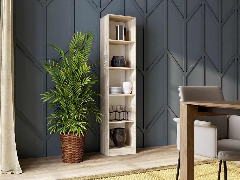 R40-REGAL_2_S Onyx R40 Classic Bookcase in Sonoma Oak - Image 4