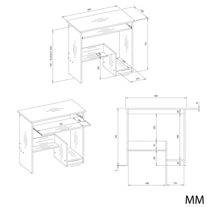Rosa Minimalist Desk – White - Image 6