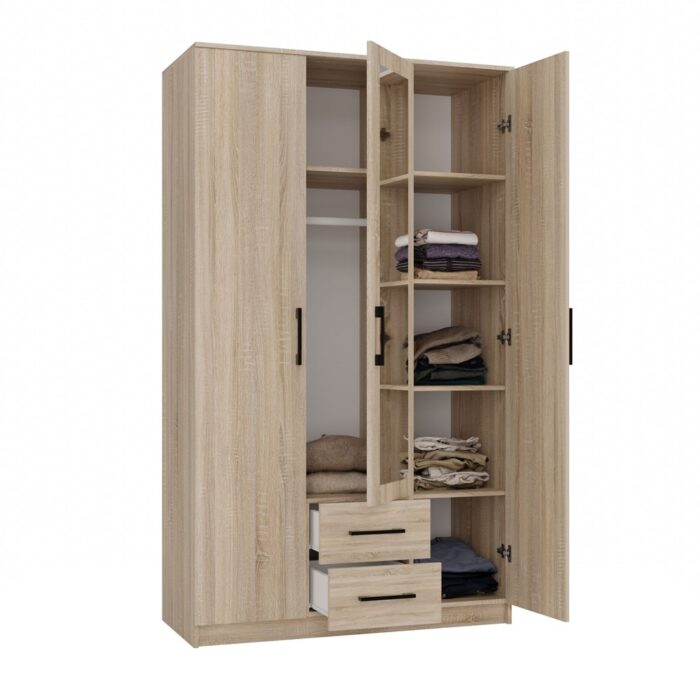 Wardrobe Remos 120 Mirror Sonoma Oak - Image 4