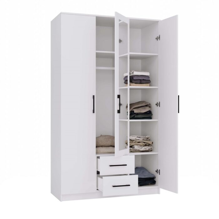 Wardrobe Remos 120 Mirror White - Image 2
