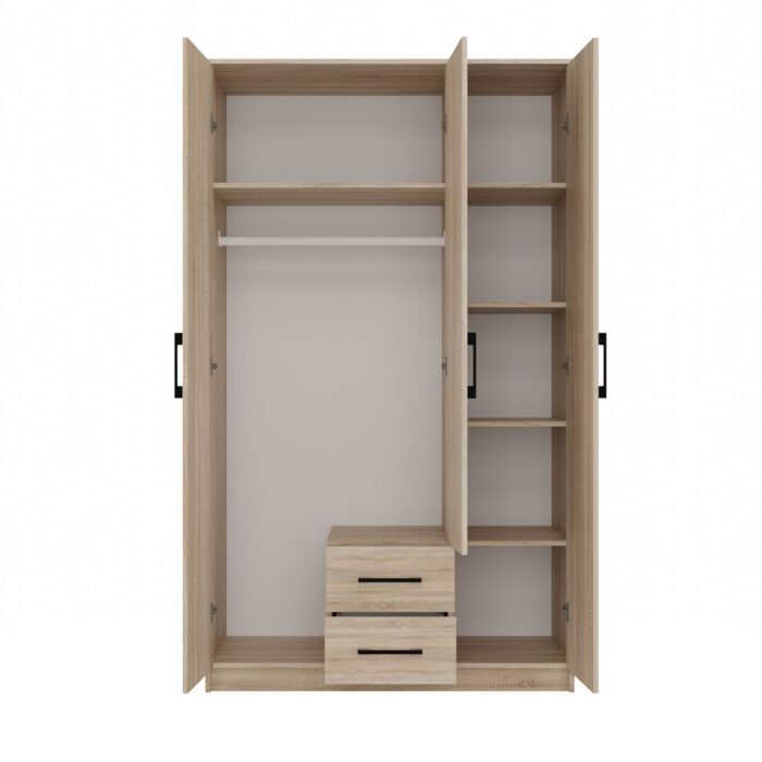 Wardrobe Remos 120 Mirror Sonoma Oak - Image 3