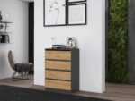 Malwa M4 Chest of Drawers - Anthracite & Artisan Oak - Image 8