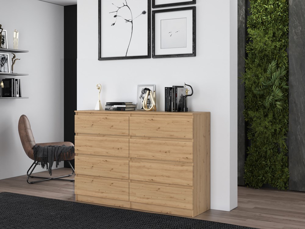 R_M8_140 Malwa M8 Wide 8-Drawer Dresser - 140cm - Artisan Oak - Image 6