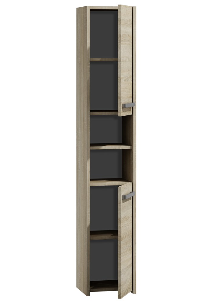 S30-SONOMA-1 Sara S30 Tall Bathroom Cabinet in Sonoma Oak - Image 3