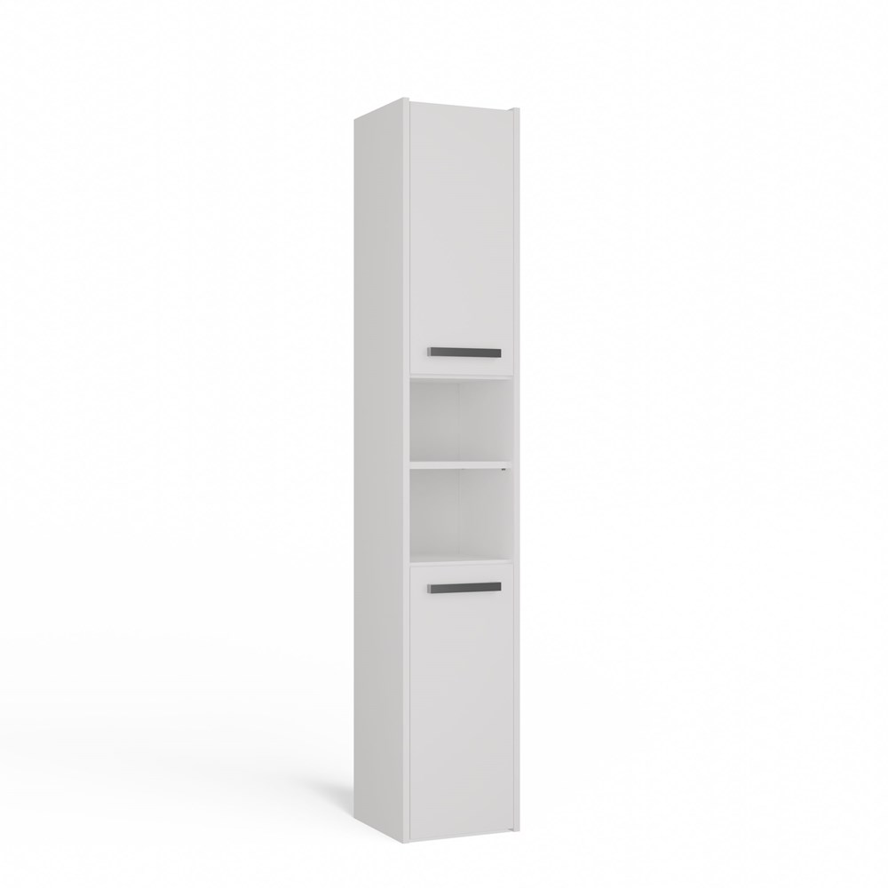 S30BIELBOKBRYLKA Sara S30 Tall Bathroom Cabinet in White - Image 1