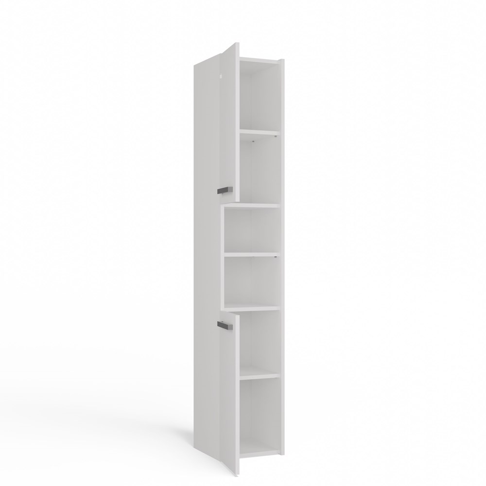 S30BIELBOKOTBRYLKA Sara S30 Tall Bathroom Cabinet in White - Image 2